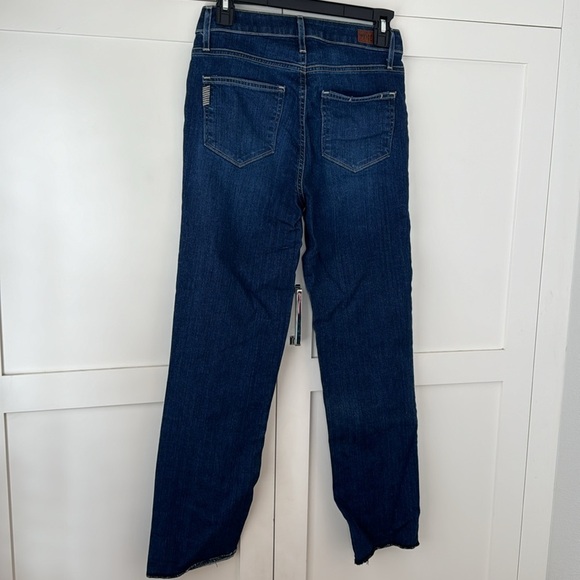 Paige Hoxton Straight Ankle Blue Jeans unfinished edges 26 - Picture 12 of 13